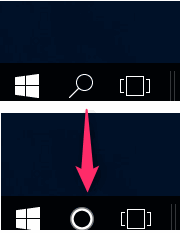 Windows 10 で Cortanaを有効にしている場合。